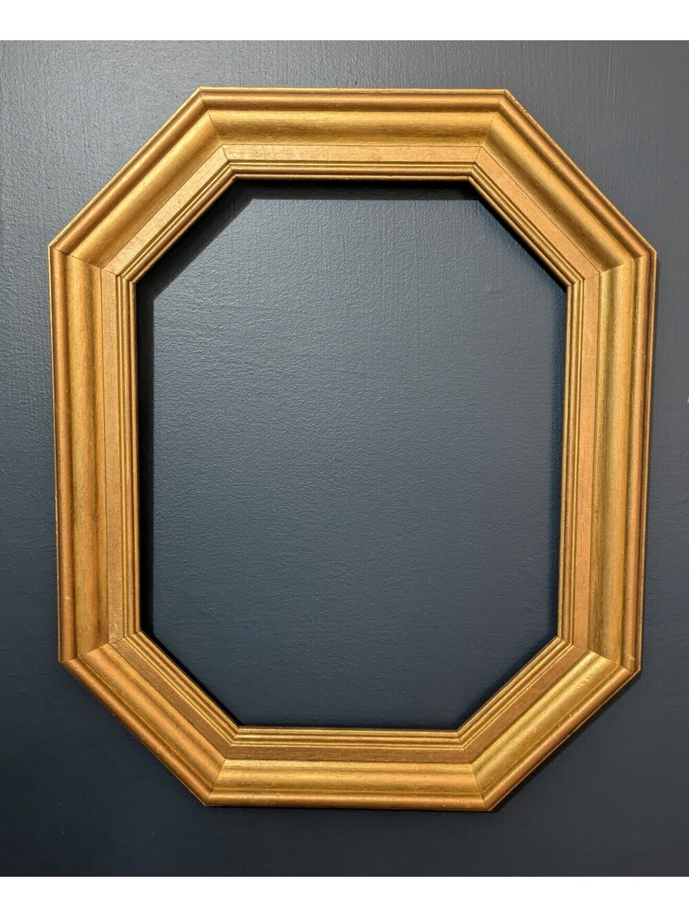 Vintage Picture Frame, Freshly Refinished, Unique Octagon Shape, Ready to Hang